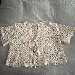 Elegant Cream Lace Women Top
